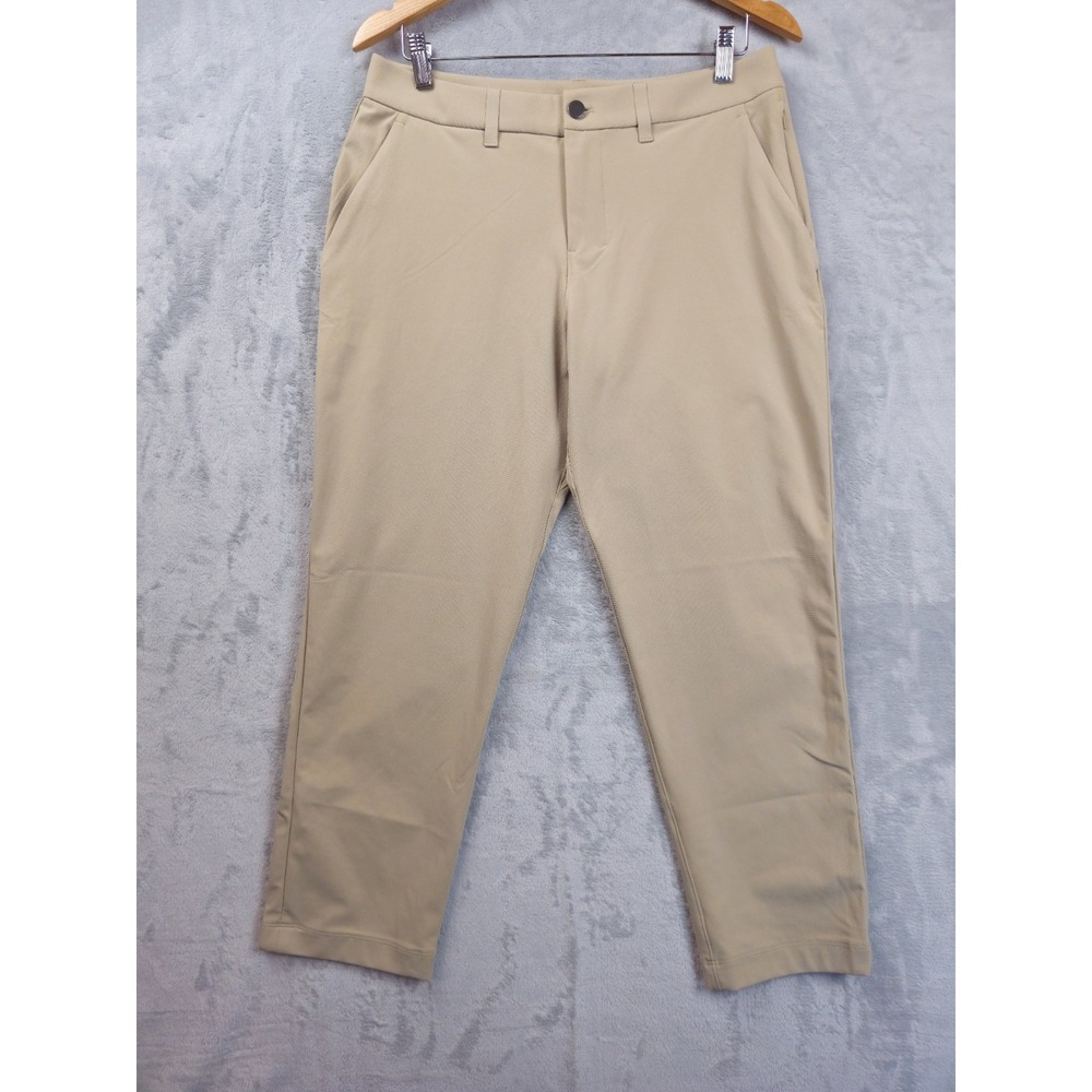 Lululemon Crop Pants Mens 31x26 Khaki Commission Commute Golf Stretch